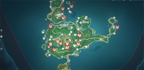 原神鹤冠岛世界挑战点位置分享 原神鹤冠岛世界挑战点位置攻略